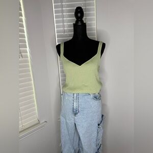 H&M Light Green Ribbed Tank Top BOGO